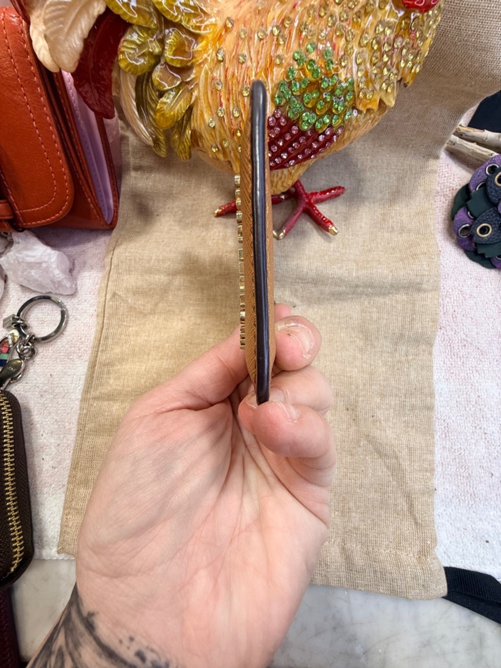 Michael Kors Brown Leather Card & Key Holder - Picture 5 of 6